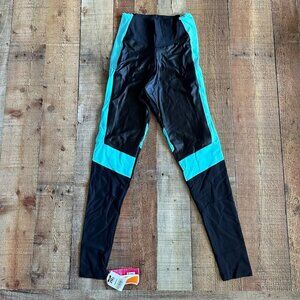 ZNG black and blue compression active Brazillian workout leggings women's medium